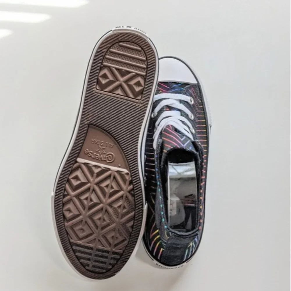 Converse CTAS Hi Black/White/Black Rainbow Women's 6 - Picture 5 of 6